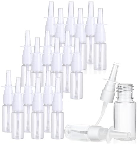 PGKDYC 20Pcs 10ml Empty Nasal Spray Bottles, Nasal Spray Bottle, Mist Spray Bottle, Clear Spray Bottle, Spray Bottles Small, 10ml Spray Bottle