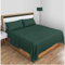 Non Iron Percale Single Flat Sheet - Polycotton Fabric Linen Bed Sheets- Anti Allergy Luxury Hotel Bedding Flat Sheets- Dark Green