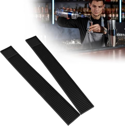 QWORK® 2 Pezzi tappetino bar 8 x 60 cm, tappetino per troppopieno antiscivolo, resistente e facile da pulire per caffè, bar, club, cucina e ristoranti