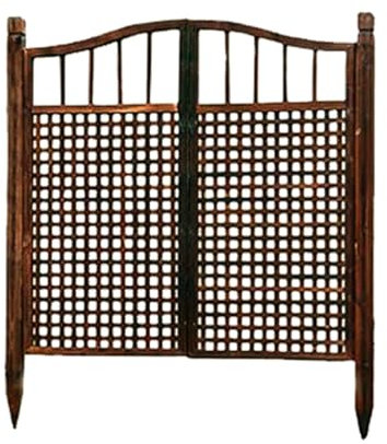 GOCHUSX Schwingtüren Innentüren Schiebetür, Zauntür Mit Automatischem Schließmechanismus, Doppelt Zu Öffnende Cowboy-Tür Für Hinterhof, Terrasse, Außenbereich(B-Wood,105x80cm)