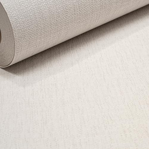 SOPHIE LAURENCE Rasch Elegant Homes Fiji Leaf Wallpaper, Contemporary Nature Inspired Design with Metallic Detailing, Linen, 10m Roll Ideal for Bedroom and Living Room Décor