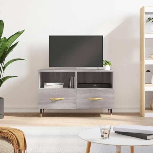 Iiaky Mueble de TV Madera de ingeniería Gris Sonoma 80x36x50 cm Muebles Television Dormitorio