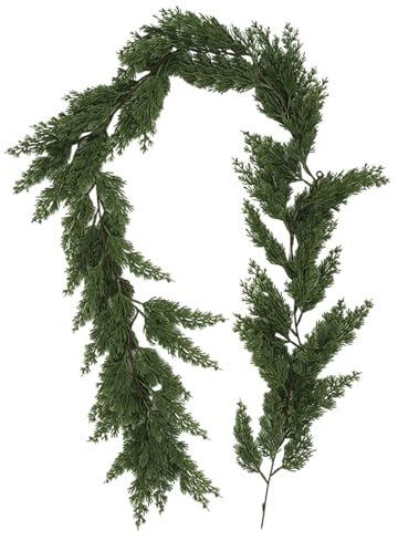 Generisch Tannengirlande Kunststoff mit echten Zapfen, Spritzguss-Verfahren, Girlande, Kunsttanne, Länge 180cm, Edeltanne, künstliche Tanne für Zimmer-, Büro-, Gaststätten- oder Messedekoration