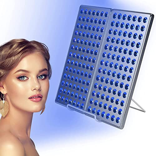 Bräunungslampe Solarium für Zuhause, Tragbare Bräunungslampen Sonnenlampe mit 289 Stück LED, Gesichtsbräuner Solarium mit Augenschutz und Halterung, 24W Faltbar Bräunungslicht für Gesicht und Körper