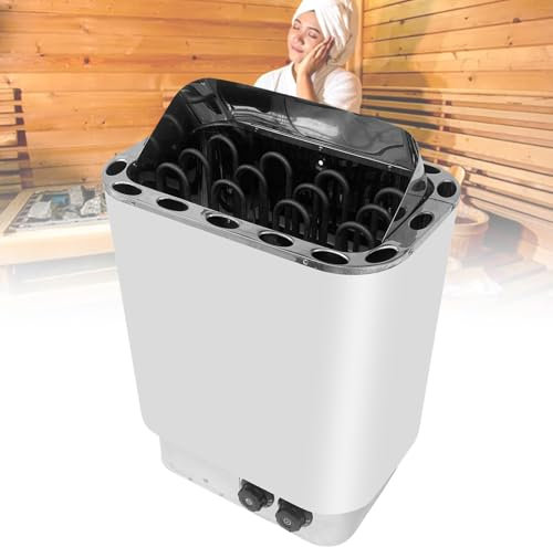 vnmudzeo Piccola Sauna Domestica‌ Vapore 3 Kw-9 Kw, per Piscine Interne, Saune, Attrezzatura Riscaldante per Sauna Montata A Parete in Acciaio Inox,6kw