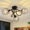 ZMH Deckenleuchte Vintage Deckenlampe 3 Flammig - Kristall Deckenstrahler E14 Retro Umgeben Design Industrial Strahler für Wohnzimmer Schlafzimmer Küche (Ohne Leuchtmittel)