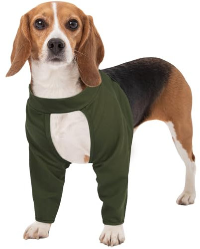 Kuoser Hundebody Nach OP für Vorderbeine, Ellenbogenbandage Hund Verstellbarer Hunde Nach Operationen Leckschutz (Grün, L)