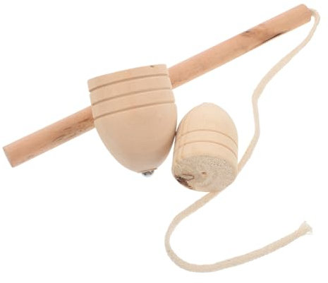 JOINPAYA 1 Satz Kreisel handhaben zum Aufhängen klassisches Artikel Gestell Traditionelles Nostalgisches Holzplatten Top Khaki