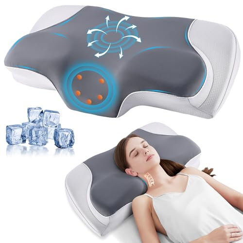 YunNasi Oreiller Ergonomique Cervical Oreiller Cervical Mémoire de Forme pour Les Dormeurs sur Le côté, Le Dos et Le Ventre