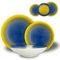 ARCA, Set 18 Piatti Coordinati in Porcellana Decorata, Servizio per 6 Persone, con Piatti Fondi, Piani e da Dessert, Lavabili in Lavastoviglie, Collezione Tavola a Colori, Colore Blu