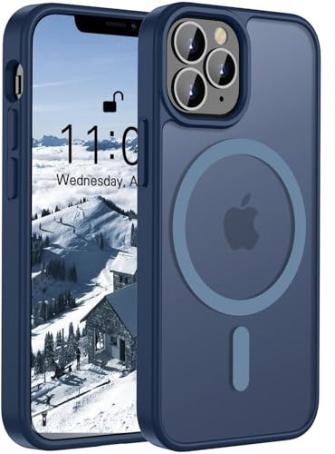ORDA Magnetic Case for iPhone 11 Pro Case Compatible with MagSafe,for iphone 11 pro phone case Translucent Matte Back Slim,Military Grade Drop Proof Hard Back Protective Cover 5.8-Deep Blue