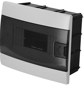 Coffret de Distribution Encastré 1 Rangée pour 8 Modules 104,5x215,5x173,5 mm IP40 - Blanc Boîtier Électrique en ABS - Coffret Électrique pour Installations Intérieures - Horoz Electric