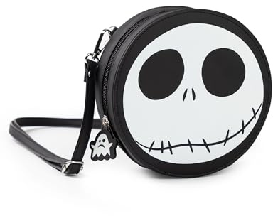 Disney The Nightmare Before Christmas Jack Skellington Black and White Body Bag | Zip-Up Bag for Carrying Essentials | Womens Cartoon Streetwear Merch