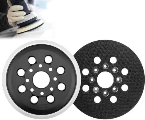 2 Stück Schleifteller 125 mm klett Stützteller für Bosch, Schleifmaschine Schleifteller Ersatz, Schleifplatte Exzenterschleifer,für Bos-ch PEX 220 A, GEX 125-1 AE, PEX 220 AE, Skil 7402/7490(8 Löcher)