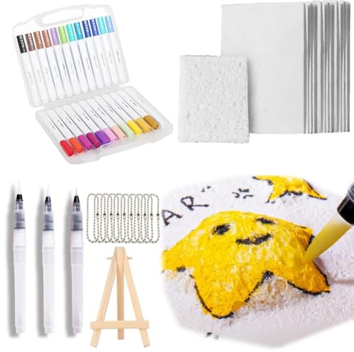 Ehwisbe Magic Puffy Paint,3D Drawing Magic Canvas Sponge Art Supplies DIY Draw Paper Pens (Rectangular)