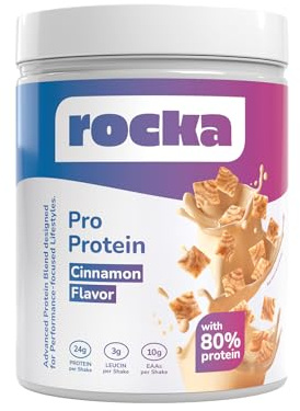 Rocka Nutrition Pro Protein | Vegan Performance Protein | Pflanzliches Protein-Pulver mit 24 g Protein & 3g Leucin pro Portion | Plant-based, ohne Laktose & Allergene | 750 g (Cinnamon)