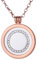 Morella Damen Halskette Rosegold 70 cm Edelstahl mit Amulett und Coin 33 mm Glitzersteinring in Schmuckbeutel