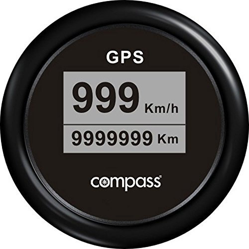 Compass GPS-Tachometer/Geschwindigkeitsmesser digital, IP67 wasser-/staubgeschützt, Kilometerzähler, beleuchtetes Display, Anzeige in km/h, mph oder Knoten, 255470