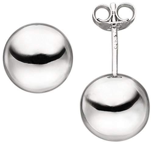 Jobo Damen Ohrstecker Kugel 10 mm 925 Sterling Silber Ohrringe Kugelohrstecker