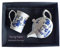 Blue Willow Teapot and Bone China Mug in Gift Tray Porcelain teapot, with Bone China Mug Decorated with Willow Pattern Design in Gift Boxed Package