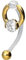 PIERCINGLINE PMFK Bananabell + Chirurgenstahl Design RING + 5 mm KRISTALL Piercing Intimbereich Bauch Goldfarben