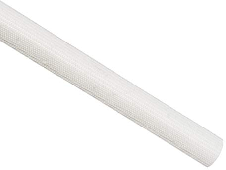 sourcing map Gaine Isolation Tresse 9.8Pied-12mm Haute Température Silicone Fibre Verre Manchon Blanc