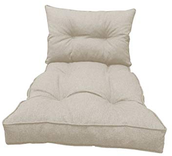 chilly pilley Loungekissen Rattansessel Auflagen Rattanpolster Rattan Lounge Set Gesteppt Sitzkissen Kissen Rückenlehne mit Keder Loungekissen (Set: 1x Sitzkissen 80x60x10, Rückenlehne 60x40, Creme)