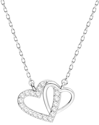 Sofia Milani - Damen Halskette 925 Silber - mit Zirkonia Steinen - Doppel Herz Anhänger - 50300