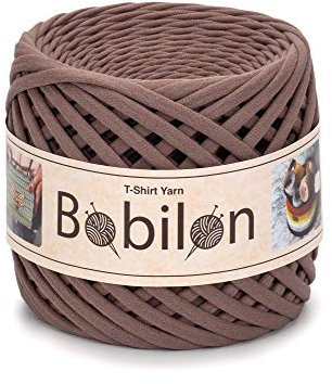 T-Shirt-Garn, Fettuccine-Spaghetti-Knäuel, zum Häkeln, Stricken, für Maskenbänder, Makramee, Bio-Baumwolle, Jerseygarn, 3–5 mm, kakaofarben
