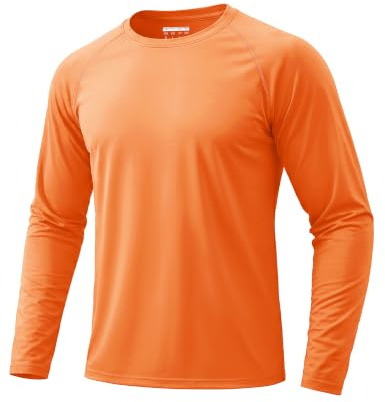 KEFITEVD Tshirt Herren Langarm UV Schutz Shirts Outdoor Funktionsshirt | UPF 50+ Rashguard, Atmungsaktiv, Leicht, Schnelltrocknend, Weiches Polyester, Flache Nähte, Knitterarm
