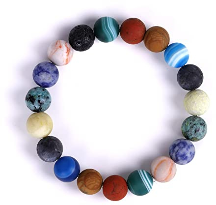 QQY Planet Gifts Sonnensystem Schmuck Galaxie Schmuck Miniverse Armband Astronomie Geschenke für Männer Universum Armband Weltraum Armband, Stein,