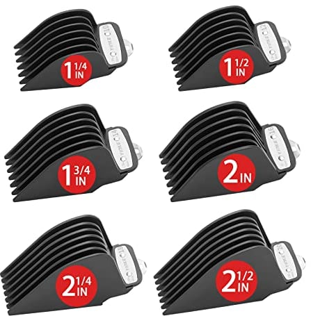 Yinke Trimmer Aufsätze Aufsteckkamm für Wahl Haarschneidemaschine Magic Clip Trimmer Rasierer, 6 Schnittlängen sind 32mm 38mm 44mm 51mm 57mm und 64mm Bartschneider Aufsteckkamm-Set Kit (6PCS, Black)