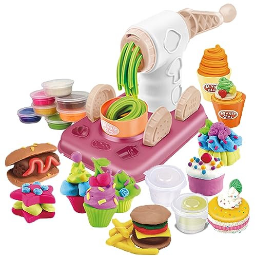 Coo11 Kids DIY 26 Pcs Dough Clay Tool Playset Kit, Arts & Crafts Plastic Accessories, Clay Extruders Rollers, Molds, Storage Box, Suitable Toy Gifts for 3+ Years Kids