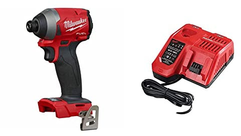 Milwaukee 4933464087 M18FID2-0 18V Impact Driver GEN 2 Body Only - Black-Red & M12-18FC M12-M18 Multi Fast Charger, 230 V, One Size