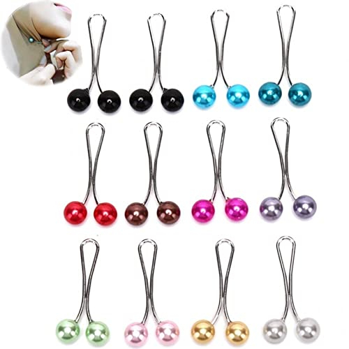 Lady Muslim Schal Hijab Pins Clips 12pcs Bunte Schal Perle Brosche Pin Schalschalkopf Schalhalter Für Frauen Mädchen