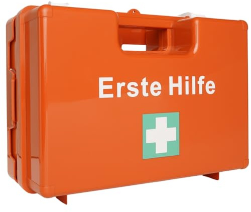 Erste Hilfe Kasten MEDIUM - leer - Erste Hilfe Koffer (ohne Inhalt) mit Wandhalterung, Verbands-Kasten gemäß ASR, für DIN13157/DIN13169, aus ABS-Kunststoff: bruchsicher & schlagfest, Typ M, HierBeiDir