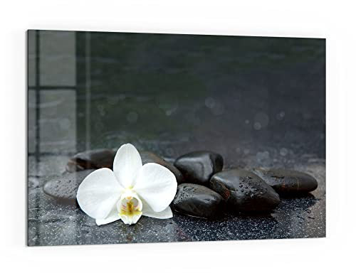 DEQORI Küchenrückwand Glas | Motiv Kontrastreiches Zen-Motiv | 60x40 cm | Bad- oder Herd-Rückwand | Herdblende Spritzschutz für Küche & Badezimmer | moderne Deko für Fliesenspiegel