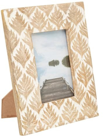 Atmosphera - Bilderrahmen Ardiano Mangoholz und Glas - 10x15 cm - Naturholz