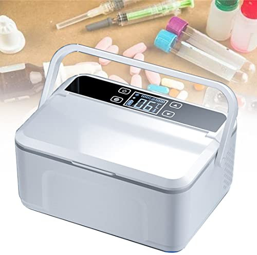 DPDZSW Glacière à Insuline, Glaciere Voiture, Mini Frigo Medical, Réfrigerateur Glacière Électrique Portable, Interféron Insuline Drug de Voiture ou de Maison Voyage,1*Battery
