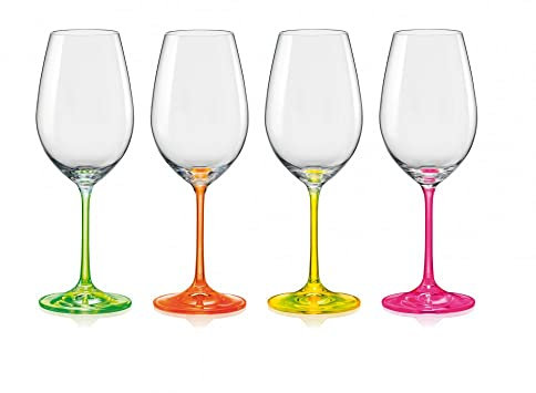 VERRES A VIN NEON 350ML-LOT DE 4