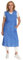 Reißverschluss Kittel RV Hauskleid Baumwolle Schürze Kochschürze, Farbe:mittelblau, Größe:46