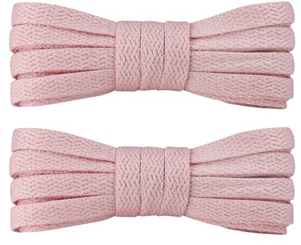 7STROBBS 2 Paia Lacci Scarpe Rosa Chiaro da Sneakers,Stringhe Scarpe Piatti Rosa Chiaro da Ginnastica Larghi 8mm per Alte Air Force 1,Pale Pink Shoelaces,110cm