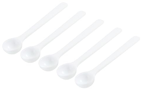 sourcing map 3.7 x 0.8 1g Long Handle Plastic Measuring Spoons Reusable, 20Pcs Clear Measuring Spoons Round Bottom for Powders, Granules, Coffee, Baking Supplies and Protein