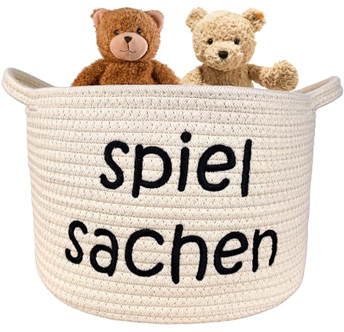 HOUSLY® Spielzeugkorb | Aufbewahrungskorb Kinder | Designed in Germany | Spielzeug Aufbewahrung | Korb Kinderzimmer | Spielzeug Korb | Aufbewahrung Spielzeug (Spielsachen)