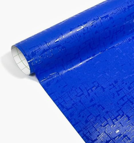 CompraFun Auto Folie, 3D Carbon Folie Maya Muster aus Vinyl Selbstklebend Blasenfrei, Auto Folierung Folie für DIY Dekoration Auto Motorrad Fahrrad (Blau, 30 x 150CM)