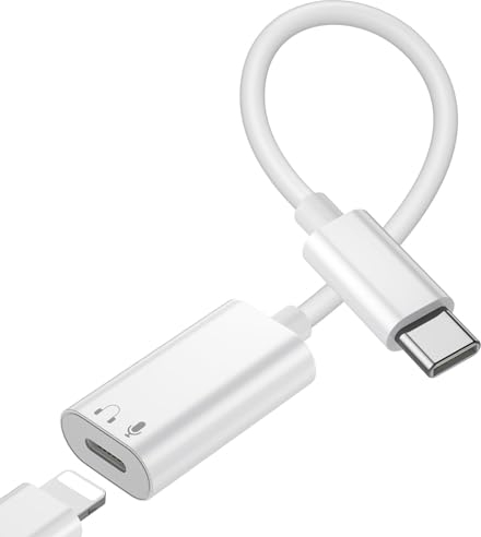 PonJel Adattatore audio da USB C per Lightning, adattatore per cuffie da connettore USB C per iPhone 15 iPad Pro Air MacBook Galaxy S23 S22 e altri dispositivi di tipo C