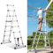 Jiubiaz Teleskopleiter Klappleiter, 2M+2.3M Aluminiumleiter A-Rahmen 6+7 Sprossen, Rutschfester Mehrzweckleiter Ausziehbare Leiter mit Stabilisatoren, Max Belastung 150 kg