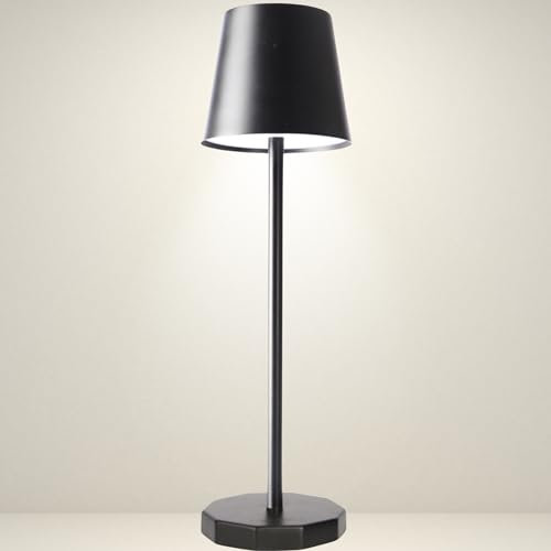 D-LIGHT PROFESSIONAL - Lampada da Tavolo senza Fili - Lampada da Tavolo Ricaricabile e Dimmerabile con Controllo Touch da Comodino o Scrivania (Nero, Lampada singola)