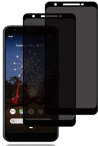 Sichtschutz Schutzfolie für Google Pixel 3a [2 Stück], Privacy Schutzfolie | Privacy Schutzglas, 9H Härte, Kratzfest, Anti-Fingerprint, Blasenfrei, Anti Spy Displayschutzfoli für Google Pixel 3a