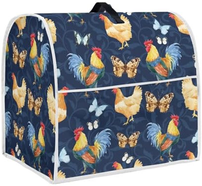 Upetstory Chicken Rooster Mixer Cover for Kitchen Aid 4.5-5 qt Stand Mixer with Pocket Blend & Toaster Covers